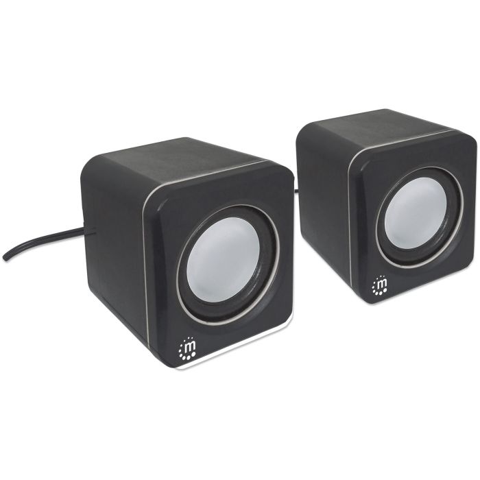MANHATTAN 2600 Series Altavoces estéreo compactos, conexión Jack 3.5mm, alimentación USB-A para PC y Notebooks, negro 1 MANHATTAN 2600 Series Altavoces estéreo compactos, conexión Jack 3.5mm, alimentación USB-A para PC y Notebooks, negro 1