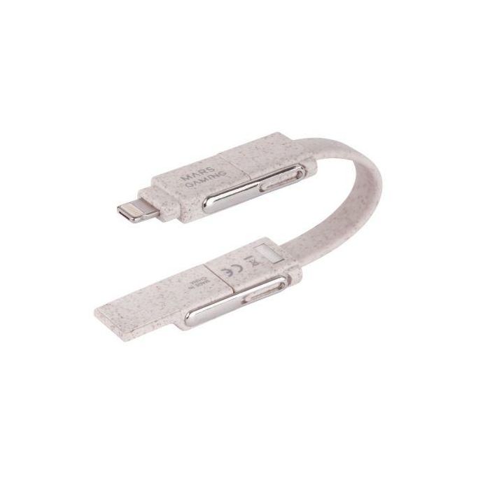 Pack 2 Cables USB 2.0 Mars Gaming MCA-ECO/ Lightning + MicroUSB/ USB Tipo-C/ USB-A/ 1m 2