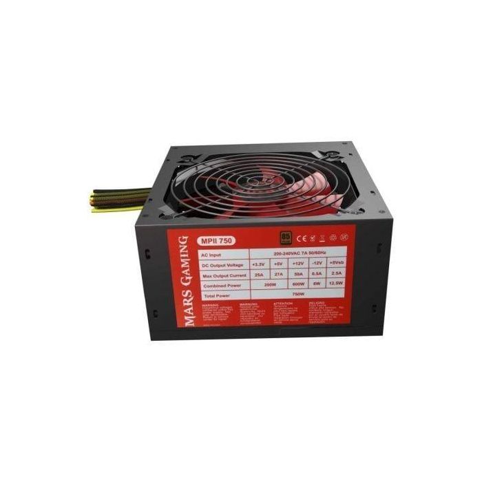 Fuente de Alimentación Mars Gaming MPII750/ 750W/ Ventilador 12cm Fuente de Alimentación Mars Gaming MPII750/ 750W/ Ventilador 12cm