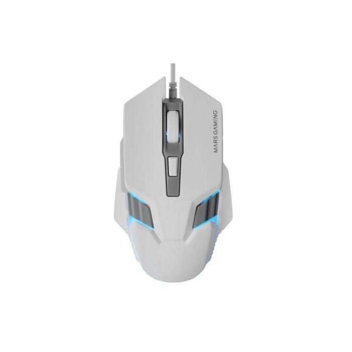 Ratón Gaming Mars Gaming MM024/ Hasta 4000 DPI/ Blanco