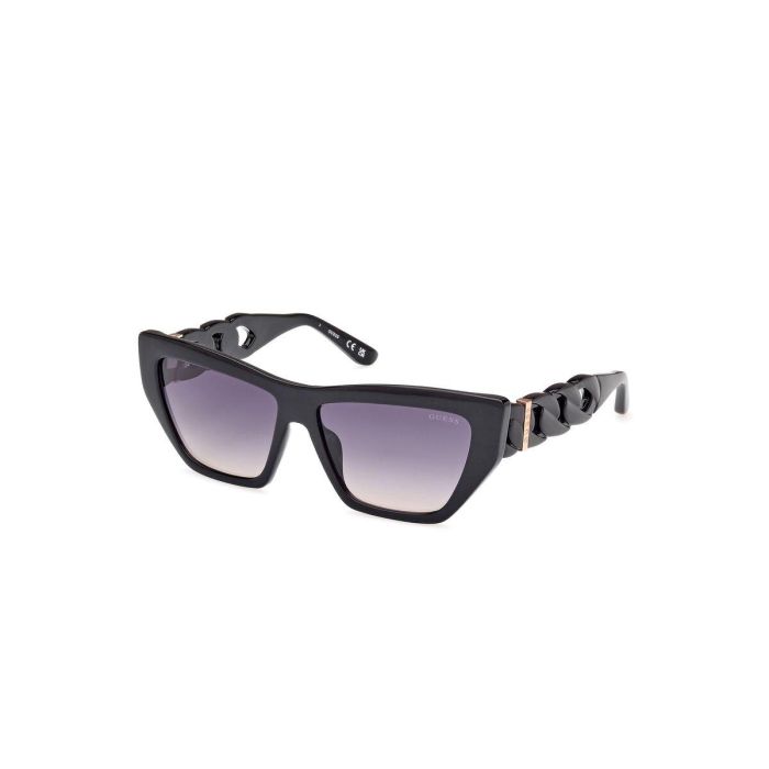 Guess GU00111 01B Gafas de Sol Mujer Cat-Eye Montura Inyectada Negra Brillante Cristales Gris Humo Degradado 56 mm 5
