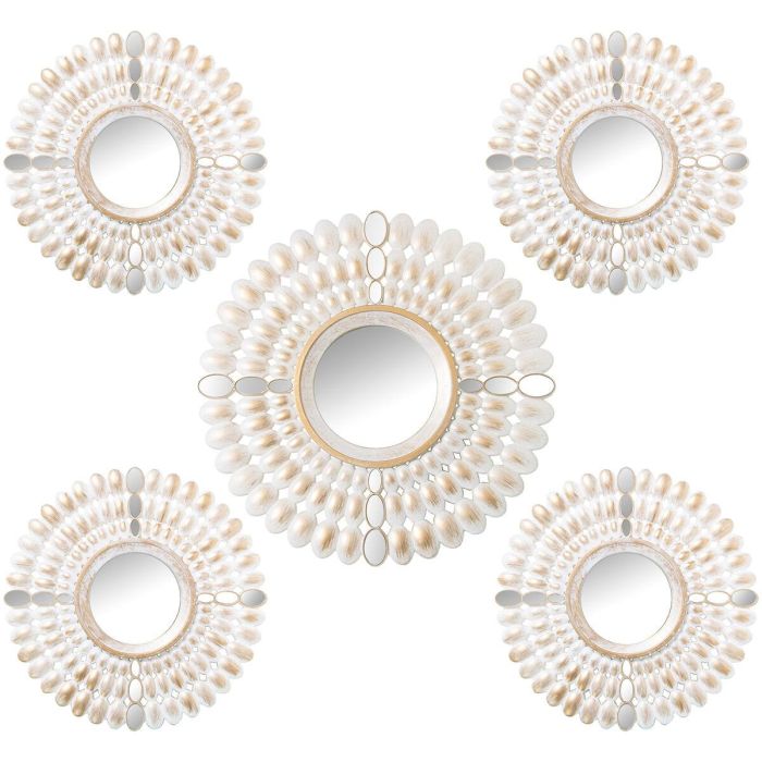 Juego de Espejos Alexandra House Living Blanco Dorado Plástico 2 x 79 x 48 cm Redondo 0 Juego de Espejos Alexandra House Living Blanco Dorado Plástico 2 x 79 x 48 cm Redondo 0