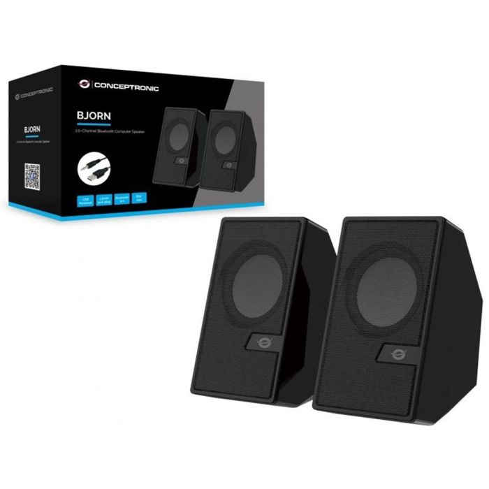 Conceptronic Bjorn02B Altavoces Estéreo 2.0 6W RMS, Bluetooth 5.0, Conexión Jack 3.5mm USB, Mando a Distancia, Negro 2 Conceptronic Bjorn02B Altavoces Estéreo 2.0 6W RMS, Bluetooth 5.0, Conexión Jack 3.5mm USB, Mando a Distancia, Negro 2