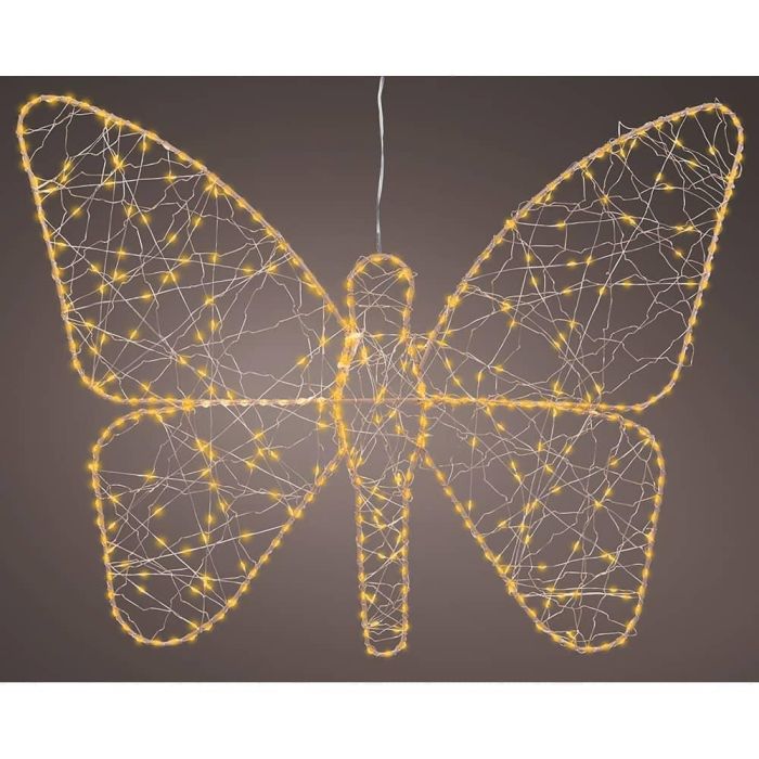 Figura mariposa metal dorada exterior microled 43 x 58 cm 0 Figura mariposa metal dorada exterior microled 43 x 58 cm 0