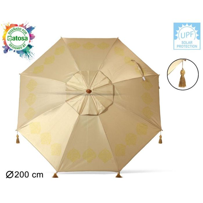 Atosa Sombrilla De Playa De Aluminio Modelo Con Upf 50+ Beige 200 cm 22-25 mm Beige