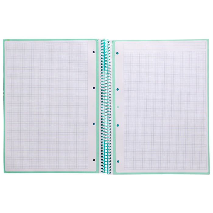 Cuaderno Espiral A4 Micro Antartik Tapa Forrada 80H 90 gr Cuadro 5 mm 1 Banda 4 Taladros Menta 3