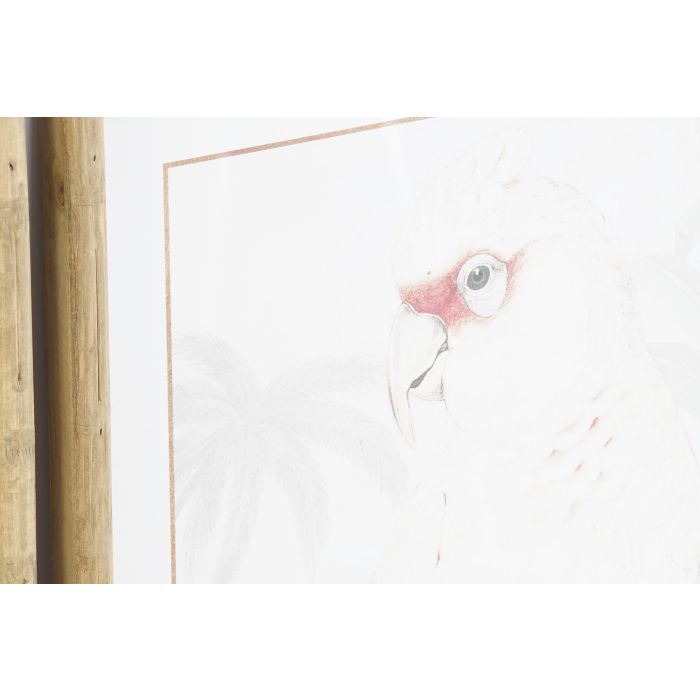 DKD Home Decor Cuadro Decorativo Tropical Cristal y MDF Blanco Gris Naranja Natural 70 x 50 x 3 cm (2 Unidades) 2