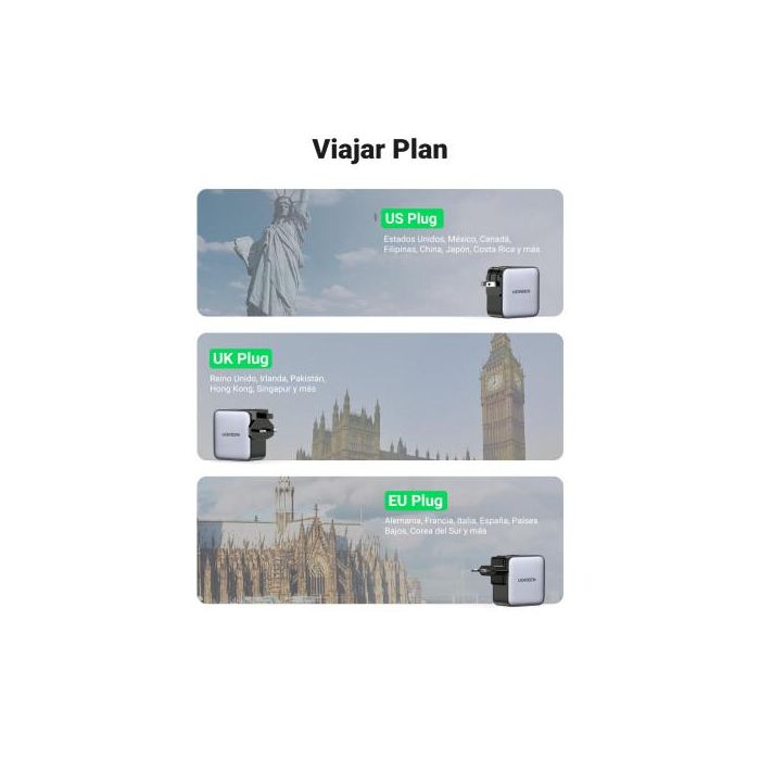 Ugreen 65W Nexode Gan Auriculares, Teléfono Móvil, Portátil, Reloj Inteligente, Tableta Gris Usb Carga Rápida Interior 7 Ugreen 65W Nexode Gan Auriculares, Teléfono Móvil, Portátil, Reloj Inteligente, Tableta Gris Usb Carga Rápida Interior 7