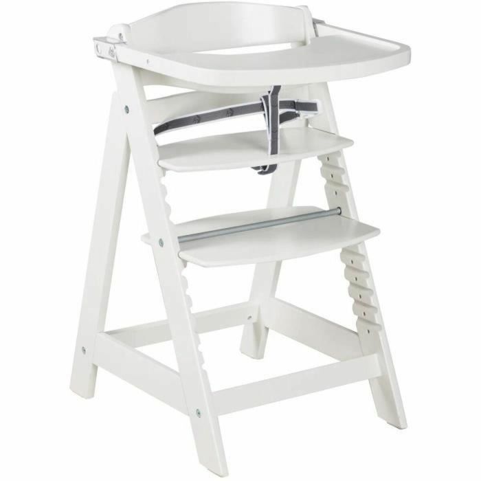Roba ROB4005317310749 Trona SIT UP CLICK & FUN Bandeja Extraíble Altura Regulable Hasta 70 kg Madera Lacada Blanca