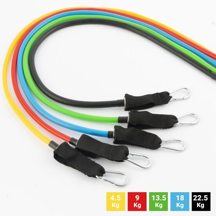 Set de Bandas de Resistencia con Accesorios y Guía de Ejercicios Rebainer InnovaGoods 5 Unidades 3 Set de Bandas de Resistencia con Accesorios y Guía de Ejercicios Rebainer InnovaGoods 5 Unidades 3