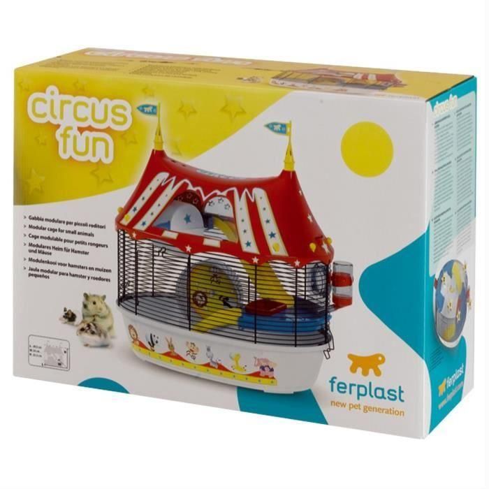 FERPLAST Cage Circus Fun 49,5x34x42,5 cm - Rojo - Para hámster 2 FERPLAST Cage Circus Fun 49,5x34x42,5 cm - Rojo - Para hámster 2