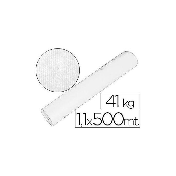 Papel Kraft Blanco Bobina 1,10 Mt X 500 Mt Especial Para Embalaje