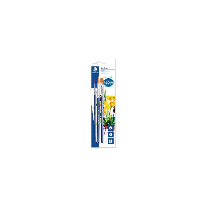 Staedtler 989-SBK3-3 Juego de 3 Pinceles para Bellas Artes, Lengua de Gato, Sintético 0 Staedtler 989-SBK3-3 Juego de 3 Pinceles para Bellas Artes, Lengua de Gato, Sintético 0