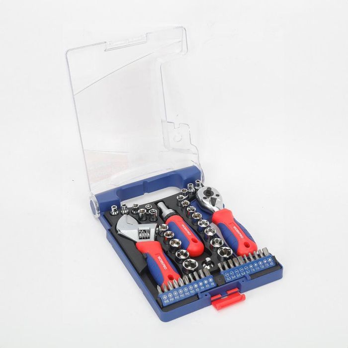 Workpro Conjunto de Herramientas Cortas 46 Piezas Acero Carbono Vasos Métricos SAE Estuche Plástico 2 Workpro Conjunto de Herramientas Cortas 46 Piezas Acero Carbono Vasos Métricos SAE Estuche Plástico 2