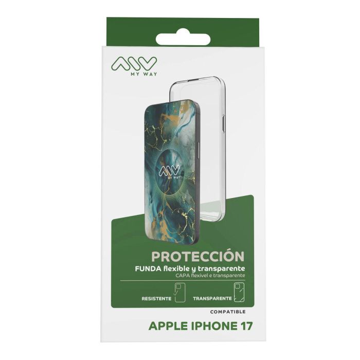 myway funda compatible con Apple iPhone 17 transparente 3
