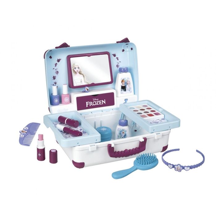 Smoby Maleta de Belleza Frozen con Accesorios de Peluquería, Uñas y Maquillaje de Elsa y Anna