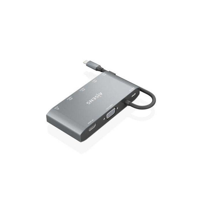 AISENS ASUC-8P010-GR Estación de Acoplamiento USB-C 8 en 1 para Portátil | Dock HDMI 4K, VGA, Gigabit Ethernet, 100W PD Gris 2 AISENS ASUC-8P010-GR Estación de Acoplamiento USB-C 8 en 1 para Portátil | Dock HDMI 4K, VGA, Gigabit Ethernet, 100W PD Gris 2