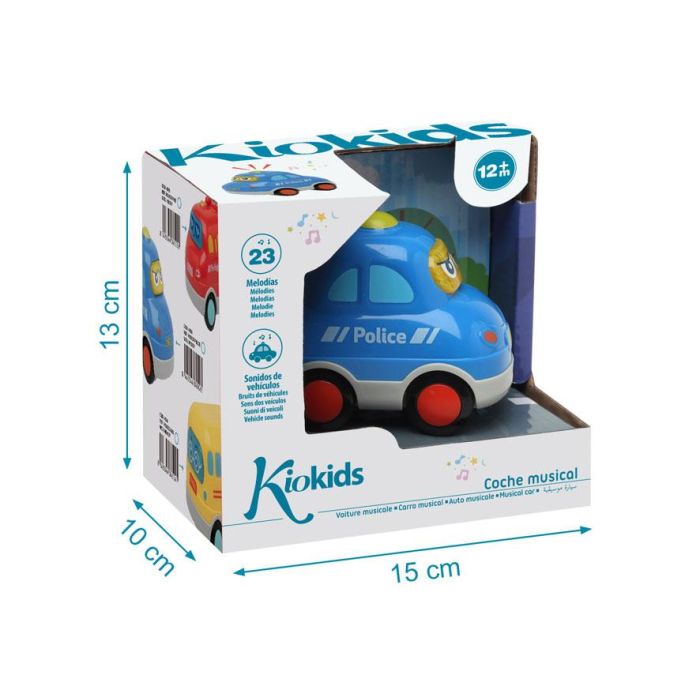 KioKids Coche de Policía de Juguete para Bebés con Luz y Sonido, Azul, +12 meses 4
