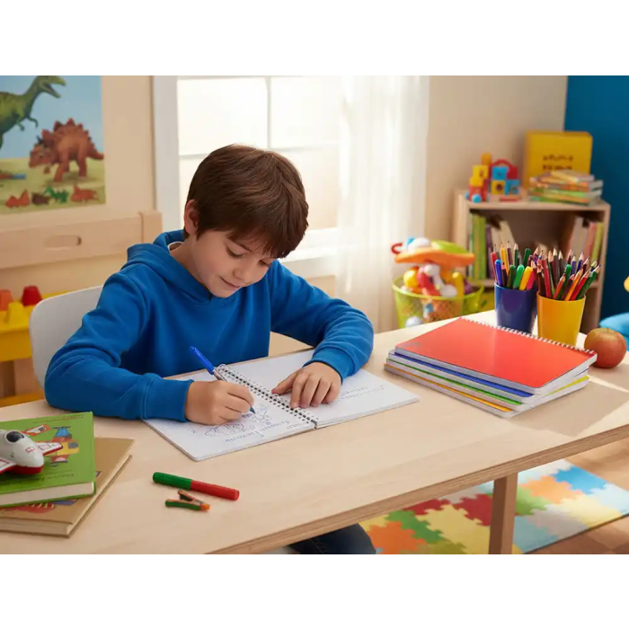 Liderpapel Cuaderno espiral A4 tapa blanda 80 hojas 75gr cuadro 4 mm con margen pack 5+1 colores surtidos 6