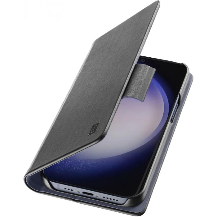 Cellularline Book Case para Samsung S24 Funda Folio Negra con Bolsillo para Tarjetas y Cierre Magnético