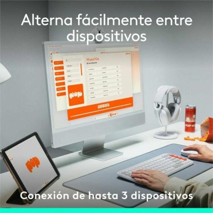 Logitech Teclado Pop Icon Keys Inalambrico, Personalizable, Doble Impresion Windows/Mac, Easy-Switch 15
