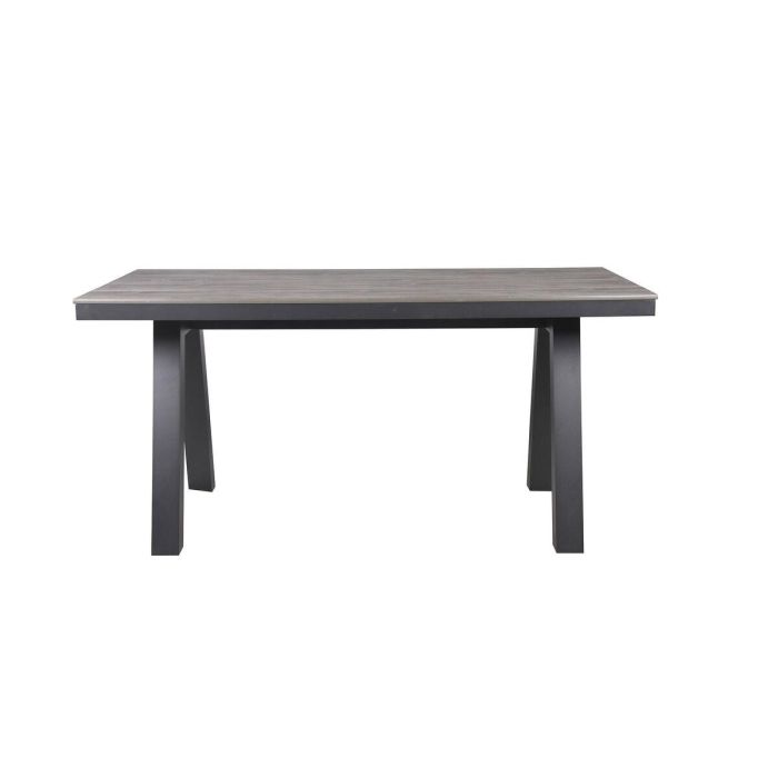 Mesa de Comedor Home ESPRIT Gris Aluminio Poliestireno 160 x 90 x 77 cm 1