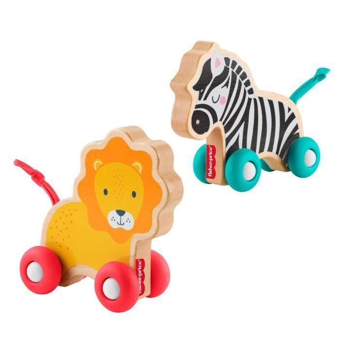 Animales de madera para empujar con forma de hueso de FISHER-PRICE - JFN19 Animales de madera para empujar con forma de hueso de FISHER-PRICE - JFN19