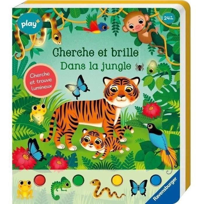 Ravensburger - Play + - Libro Busca y brilla en la jungla - 13099026 Ravensburger - Play + - Libro Busca y brilla en la jungla - 13099026