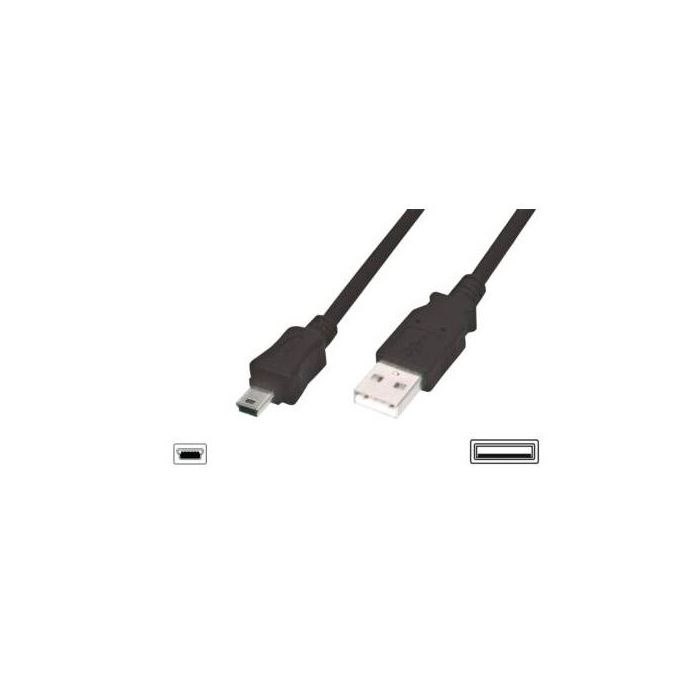 Equip Cable USB 2.0 Tipo A a Mini 4pin/5pin (Mitzumi), Triple Blindado, Negro, Contacto Flash de Oro