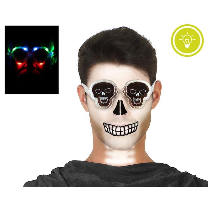 Gafas Calavera Con Luces Led Multicolor Para Disfraz Halloween Adulto 0 Gafas Calavera Con Luces Led Multicolor Para Disfraz Halloween Adulto 0