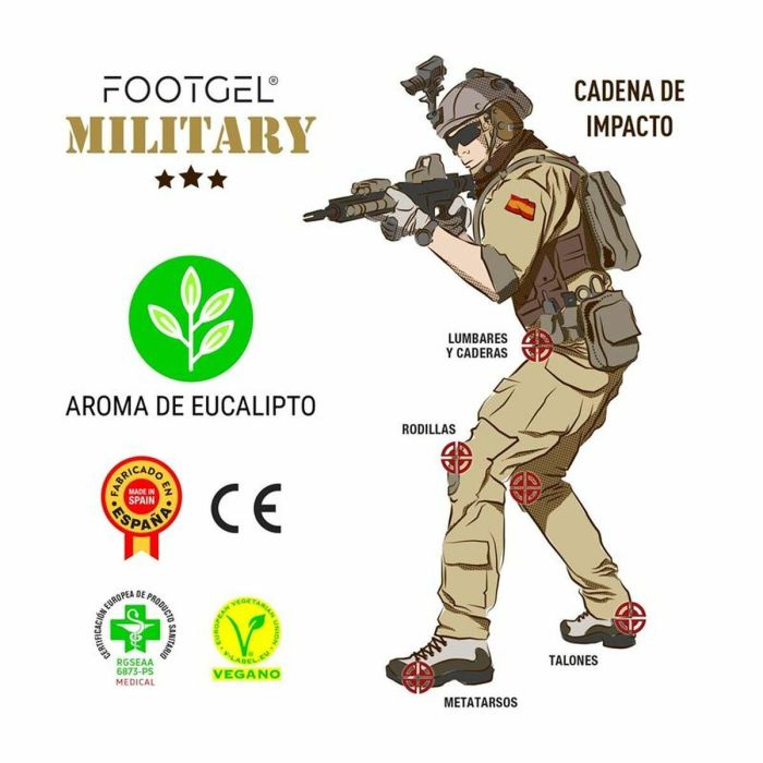 Plantillas FootGel Military & Police 35-38 Eucalipto 3 Plantillas FootGel Military & Police 35-38 Eucalipto 3