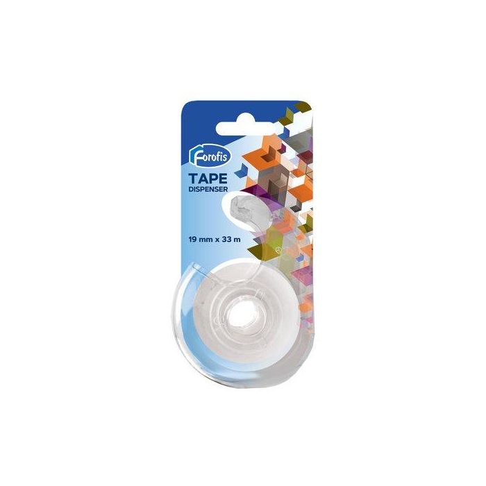 Cinta Adhesiva Forofis Transparente Rollo 33X19 Con Portarrollos (Set de 20)