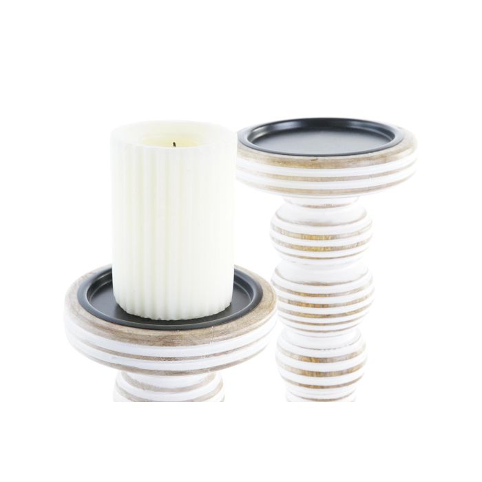 DKD Home Decor Portavela Indio de Madera de Mango y Hierro, Natural Blanco, 15x15x53 cm, Set de 2 2 DKD Home Decor Portavela Indio de Madera de Mango y Hierro, Natural Blanco, 15x15x53 cm, Set de 2 2