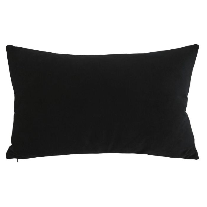 DKD Home Decor Cojín decorativo de Poliéster y PU negro y dorado con cremallera y hebilla, 430 gsm - 50 x 30 x 10 cm 2