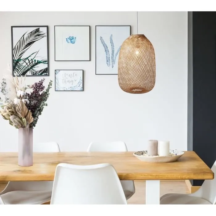 Bari Colgante de bambú trenzado - Suspensión de bambú tejido natural - Hasta 1.5 m de longitud 1 Bari Colgante de bambú trenzado - Suspensión de bambú tejido natural - Hasta 1.5 m de longitud 1