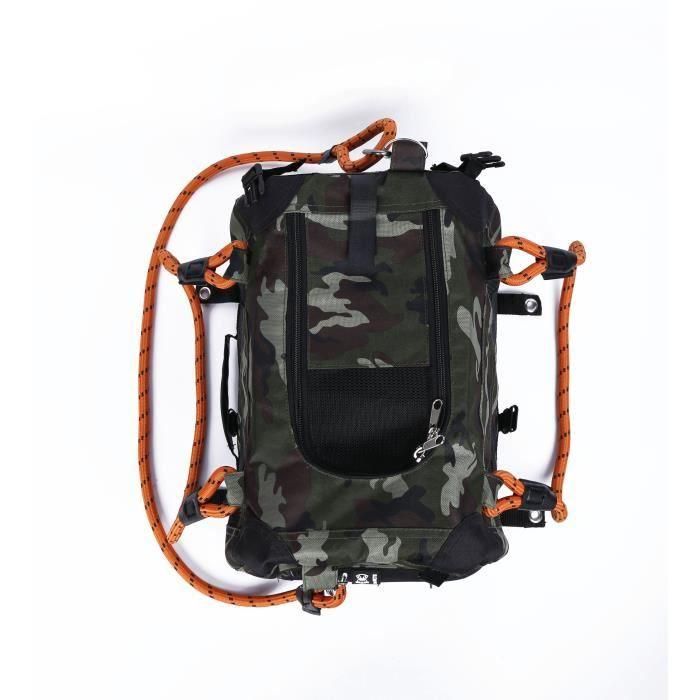 Bolsa de transporte - M PETS - REMIX 2 en 1 Camuflaje y Naranja - 41 x 28 x 28 cm - Plegable - Ligera - Arnés con cinturón 3