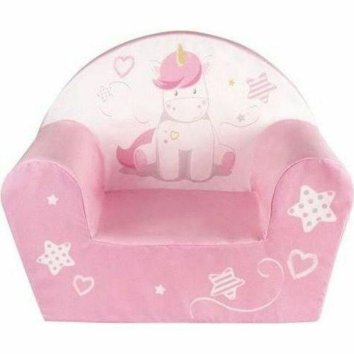 Fun House Sillón Club Infantil Unicornio - Tejido 100% Poliéster Lavable - 52x33x42 cm