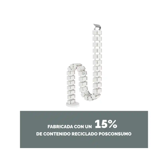 Fellowes 100136872 Organizador de Cables en Espiral Vértebra Pasacables Blanco 1.3m 8