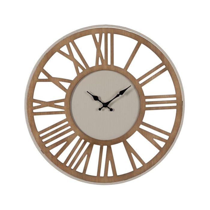 Reloj de Pared Natural Hierro Madera MDF 57,5 x 4 x 57,5 cm