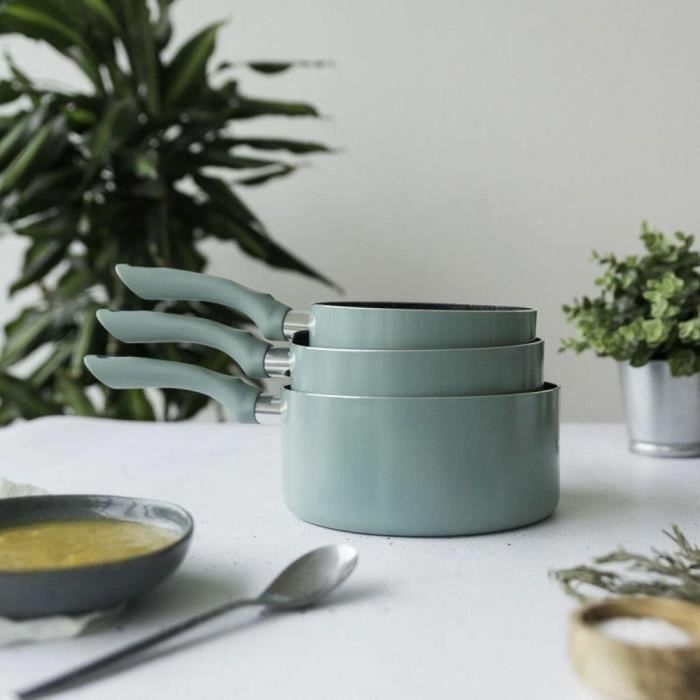 Set de Cazos Livoo Ø 18 cm Ø 20 cm Ø 16 cm Verde Aluminio 3 Piezas 10 Set de Cazos Livoo Ø 18 cm Ø 20 cm Ø 16 cm Verde Aluminio 3 Piezas 10