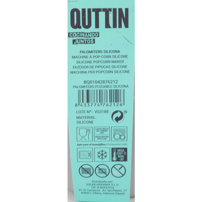 Palomitero Plegable de Silicona Quttin (24 Unidades) 8 Palomitero Plegable de Silicona Quttin (24 Unidades) 8