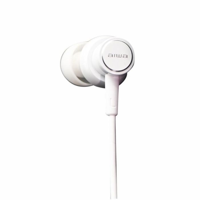 Aiwa ESTM-500WT Auriculares Alámbricos para Música con Jack 3.5 mm, Blanco 1