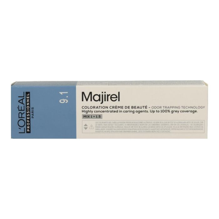 L'Oréal Tinte Permanente Majirel Ash 9.1 60ml - Cobertura Total de Canas, Acabado Frío y Sofisticado
