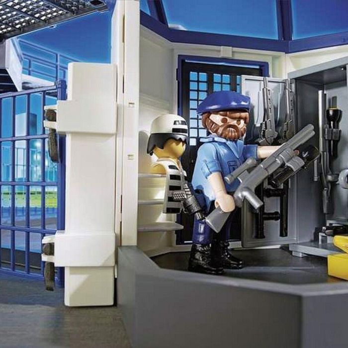 Playmobil 6919 Estación de Policía con Prisión, Escapada de Prisionero, Pared Rompible, 3 Figuras y Caja Huellas Digitales 3
