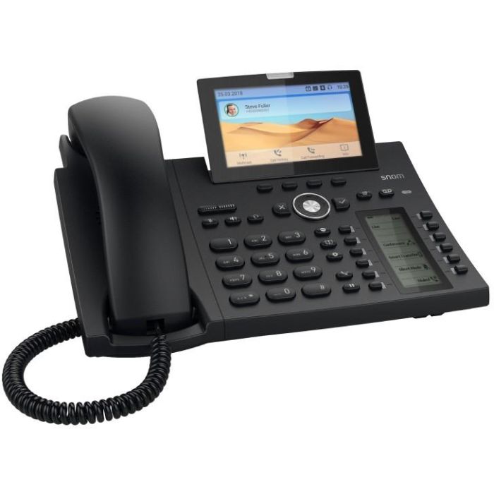 Snom D385N Teléfono IP Negro con Pantalla 4.3" y 12 Líneas, sin Fuente de Alimentación
