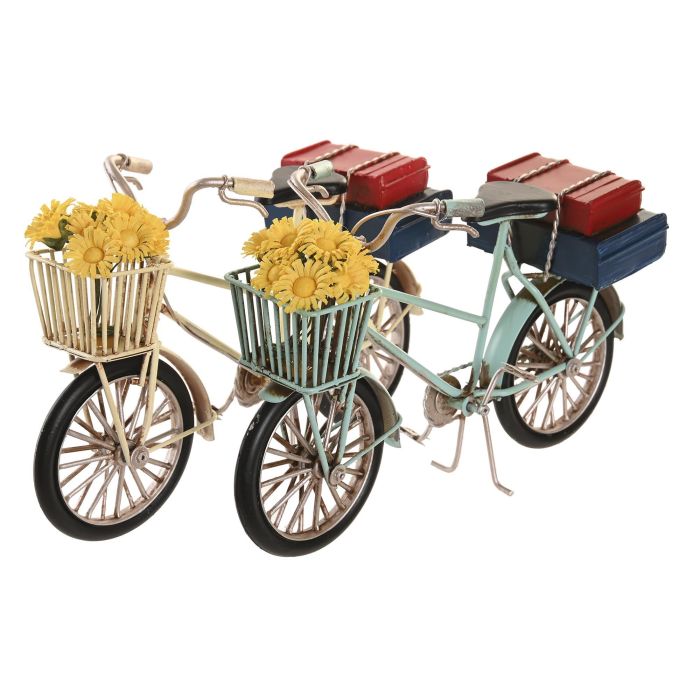 DKD Home Decor Vehiculo Decoracion Vintage Blanco Azul Celeste Metal Plastico 9 x 13.5 x 23 cm (4 Unidades) 1