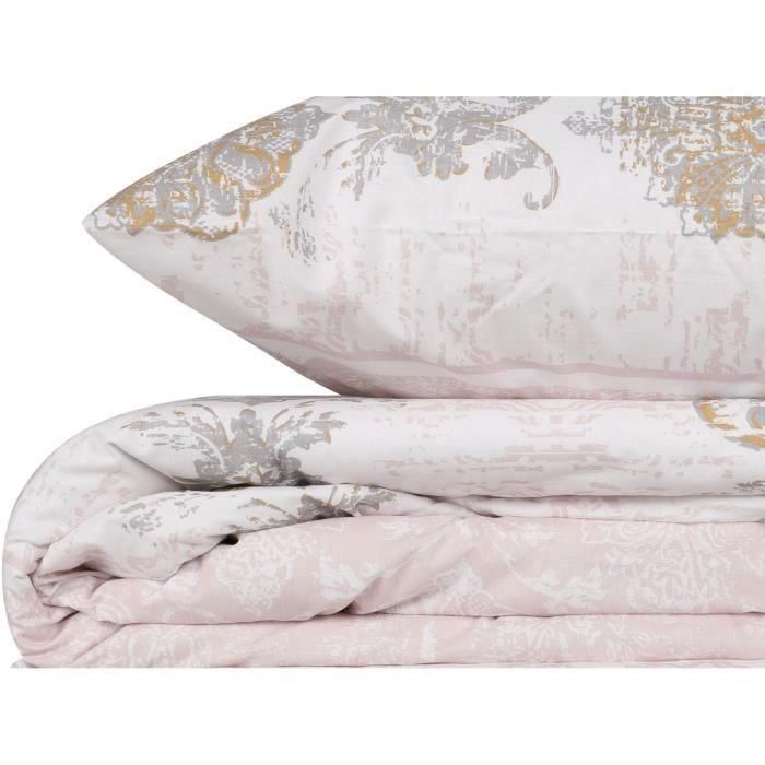 ASI8683342462983 - Juego de cama: 1 funda nórdica 220x240 cm + 2 fundas de almohada 60x60 cm - 100% algodón reforzado - Marrón 3