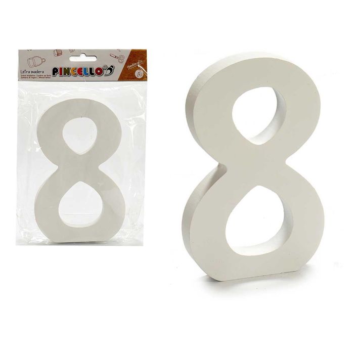 Pincello Número 8 Madera Blanco - 1.8x15 cm (12 Unidades) Pincello Número 8 Madera Blanco - 1.8x15 cm (12 Unidades)