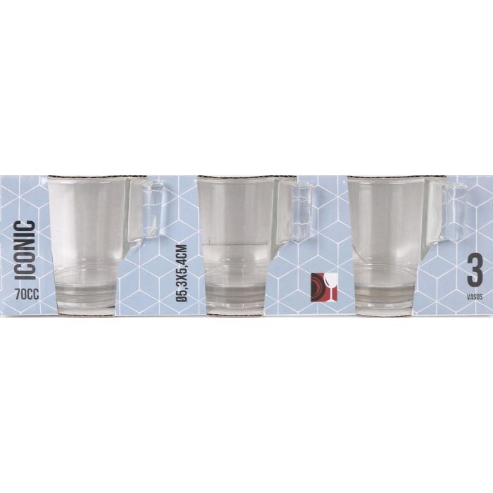 La Mediterranea Set de 3 Jarritas con Asa Iconic de 70 cc, de 5.3 cm diámetro x 5.4 cm alto y 100 g cada una (36 Cajas) 1