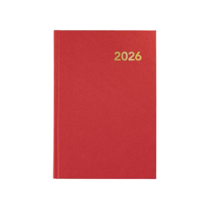 Agenda Anual (2026) Grafoplas Bretaña Cosida Tapa Extradura A5 210X145 D/P Rojo